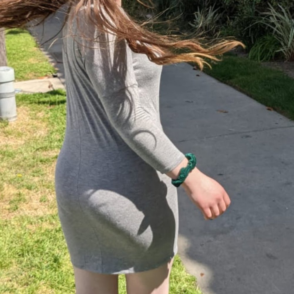 short grey tight dress